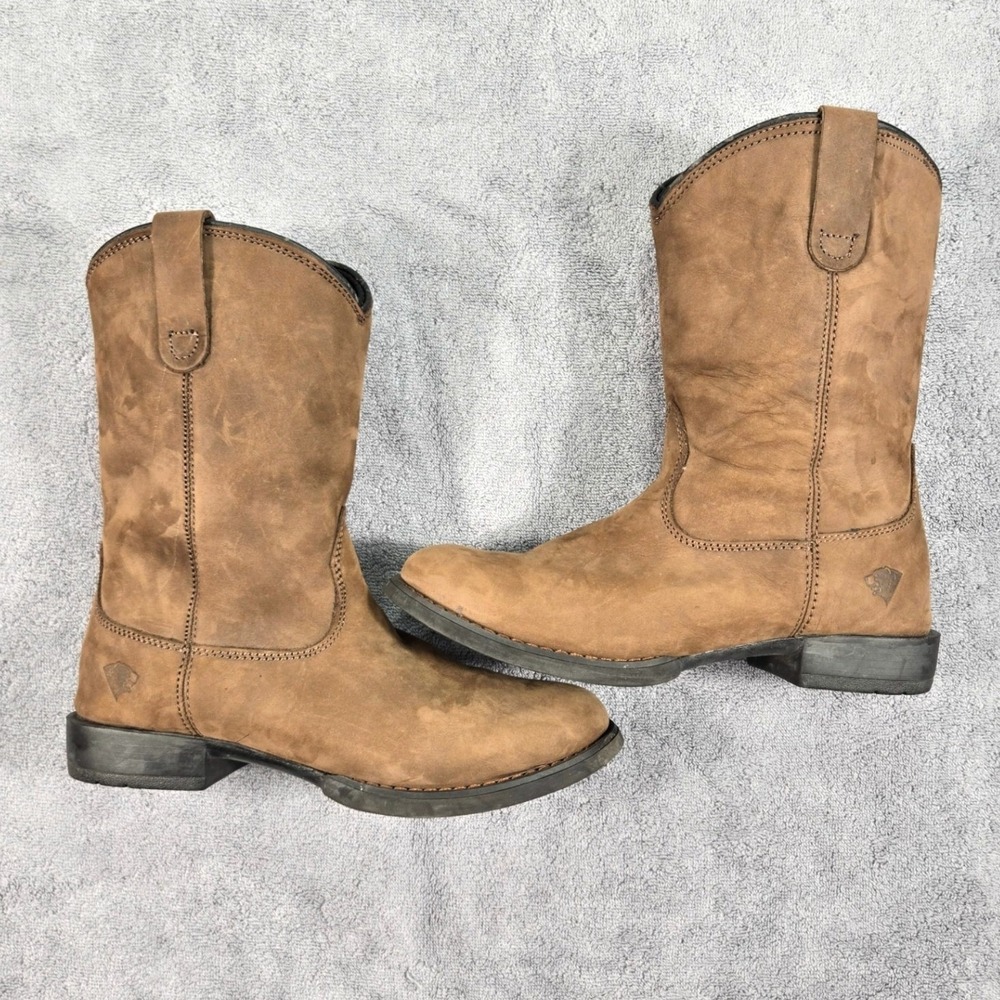 Herman Survivors Men's Western Cowboy Boots Brown Leather Size 7.5 USA